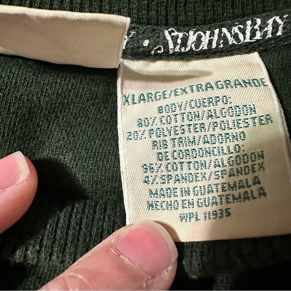 St. John's Bay Forest Green Crew Neck Sweater - Picture 4 of 4